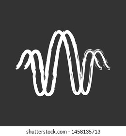 Parallel sound waves chalk icon. Digital soundwave. Voice recording, radio signal logotype. Soundtrack, music playing frequency. DJ equalizer, audio volume. Isolated vector chalkboard illustration