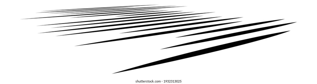 Parallel straight lines, stripes in 3d perspective