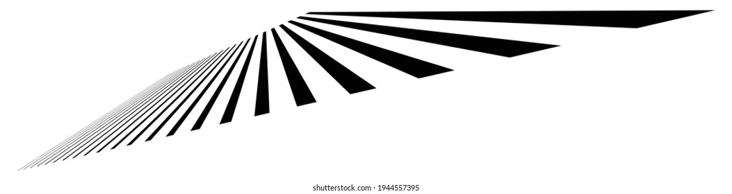 Parallel straight lines, stripes in 3d perspective