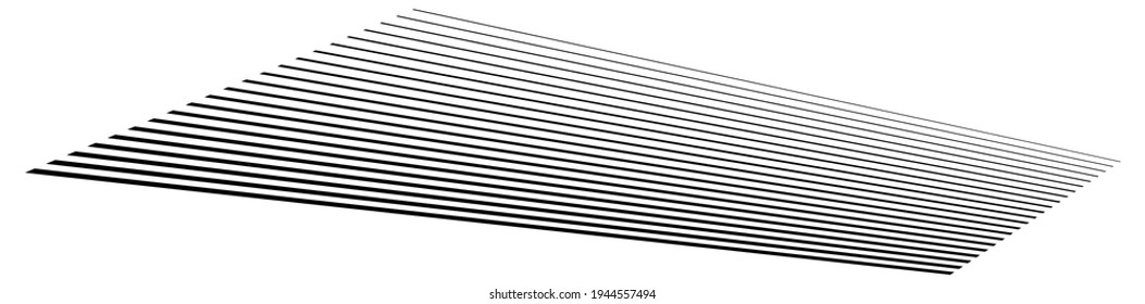 Parallel straight lines, stripes in 3d perspective