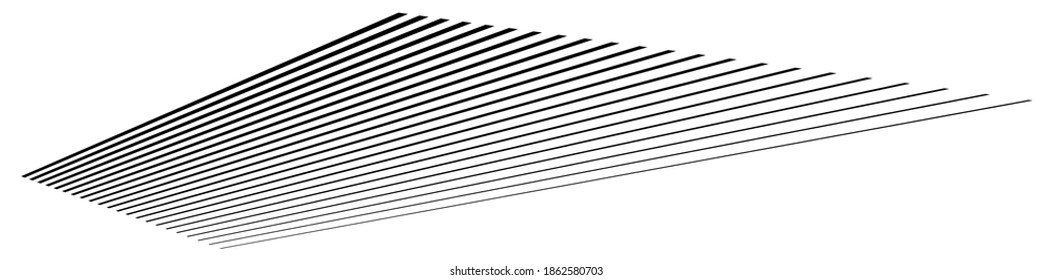 Parallel straight lines, stripes in perspective 3d