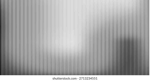 Campo de gradación semitono rayado paralelo. Textura de línea de Vertical con retícula de transición de gradiente. Fondo estampado simple, superposición mínima.