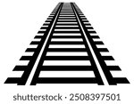 Parallel Train Tracks Vector Illustration on White Background Clipart And Line Art Design, Vector of parallel train tracks on white background, ideal for clipart, line art, and design use