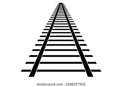 Ilustración vectorial de Pistas de tren paralelo sobre fondo blanco Clipart y diseño de arte de línea, Vector de Pistas de tren paralelo sobre fondo blanco, ideal para Clipart, arte de línea y uso de diseño