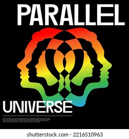 Parallel universe  Vector hand drawn minimalistic placard and illustration  Creative abstract artwork   Template for card  poster  banner  print for t  shirt  pin  badge  patch 