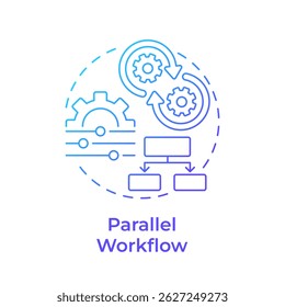 Parallel workflow blue gradient concept icon. Process management. Efficiency, productivity. Round shape line illustration. Abstract idea. Graphic design. Easy to use in advertising, marketing - Powered by Shutterstock - Get 15% off with code: PIKWIZARD15