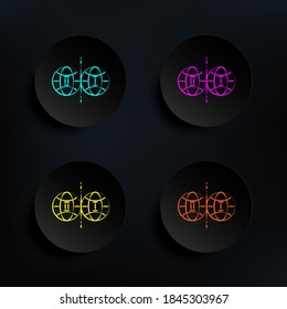 Parallel world dark badge color set icon. Simple thin line, outline vector of mad science icons for ui and ux, website or mobile application