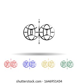 Parallel world multi color style icon. Simple thin line, outline vector of mad science icons for ui and ux, website or mobile application