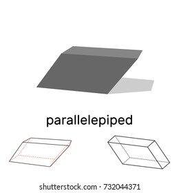 Parallelepiped. Geometric shape. Isolated on white background.Vector illustration.