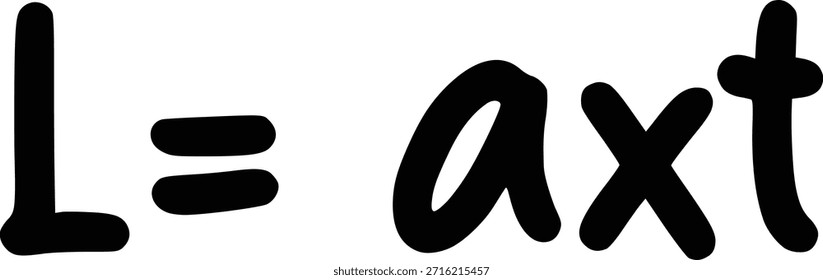 Ilustração da fórmula da área de paralelogramo representando o conceito de geometria, cálculo matemático, medição espacial e material didático em estilo manuscrito.
