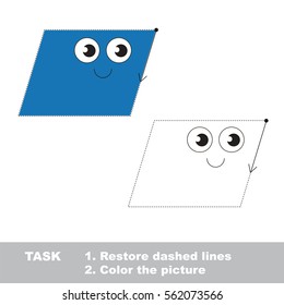 Parallelogram. Dot to dot educational game for kids.