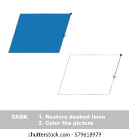 Parallelogram. Dot to dot educational game for kids.