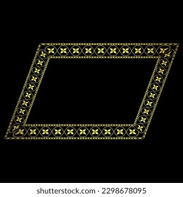 Parallelogram Frame Gold frame vector Flower wreath floral picture frame romantic decoration illustration wedding art anniversary valentine birthday newborn new year easter mother day Christmas
