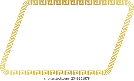 Parallelogramm griechisches Hauptmuster griechisches Muster-Mäander-Muster Grenzen nahtlose Mäander Muster Luxury dekorative goldene Rahmen goldener Rahmen goldener Rahmen Zierrahmen Dekoration