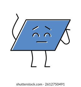 parallelogram geometric shape character color icon vector. parallelogram geometric shape character sign. isolated symbol illustration