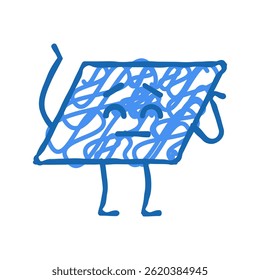paralelograma forma geométrica caractere rabiscar ícone esboço vetor. paralelograma forma geométrica sinal de caractere. símbolo isolado ilustração
