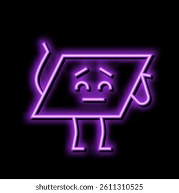 parallelogram geometric shape character neon light sign vector. parallelogram geometric shape character sign. isolated symbol illustration