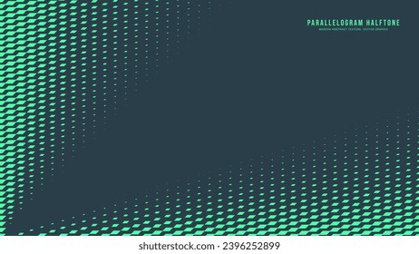 Parallelogram Half Tone Vector Dynamic Light Rays Border Eye Catching Abstract Background. Mod Halftone Graphic Rush Pattern Turquoise Overlay Texture. Conceptual Mint Abstraction Green Wallpaper