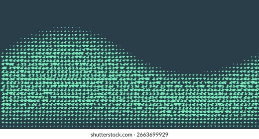 Parallelogram Halftone Vector Dynamic Smooth Curved Border Eye Catching Abstract Background. Modern Halftone Striking Pattern Conceptual Turquoise Texture. Bent Form Abstraction Teal Green Wallpaper