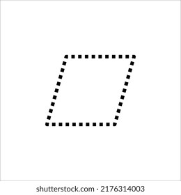 Icono de paralelograma. Elemento de figura geométrica para concepto móvil y aplicaciones web en fondo blanco