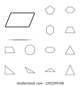 Parallelogram Icon Geometric Figures Icons Universal Stock Vector ...