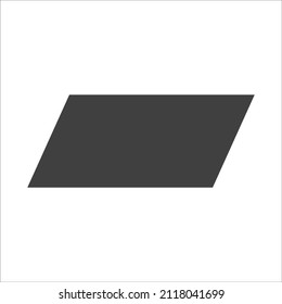 parallelogram icon on white background. The geometric figure of a parallelogram