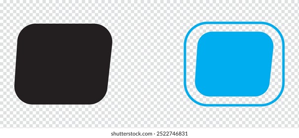 Icono de paralelogramo y Vector de ícono de paralelepípedo. Ilustración vectorial.