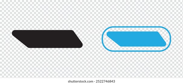 Icono de paralelogramo y Vector de ícono de paralelepípedo. Ilustración vectorial.