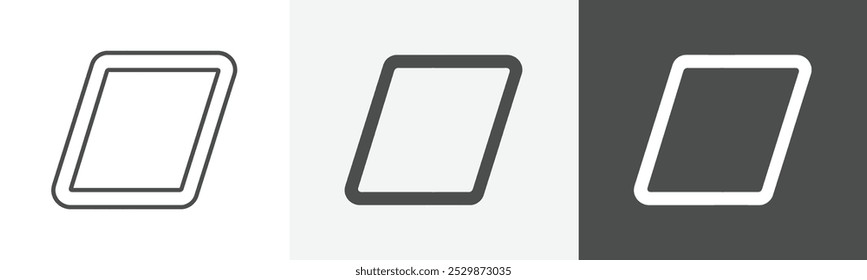 Símbolo del icono del paralelogramo en fondo aislado