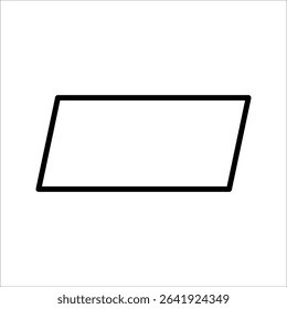 parallelogram Icon. Symbol isolated on white background. vector illustration.
