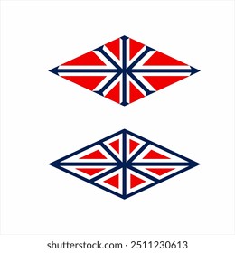 Parallelogram logo design with British flag concept.