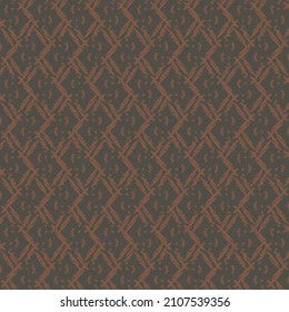 Parallelogramm-Pflaster, die in einem Zickzackmuster angeordnet sind. Abstrakte Tapisserie-Textur in Schwarz und Braun.