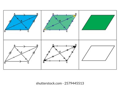 Parallelogram for school learning, for mathematics and physics.