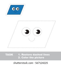 Parallelogram Shape. Dot to dot educational game for kids.