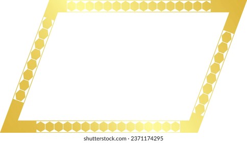 Parallelograma Forma Hexagón Marco de imagen dorado de lujo borde dorado Dorado vectores reales decoración marco decorativo elemento de fondo aislado banner de bienvenida