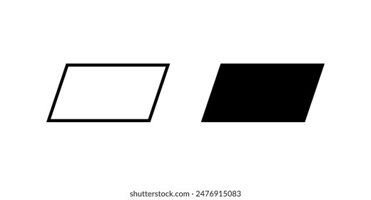 parallelogram shape icon. for mobile concept and web design. vector illustration