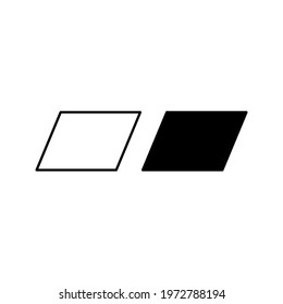 parallelogram shape illustration vector graphic. basic shape perfect for preschool learning for children and good for mathematics color editable