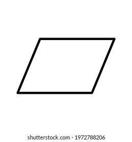 parallelogram shape illustration vector graphic. basic shape perfect for preschool learning for children and good for mathematics color editable