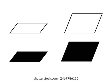 parallelogram shape illustration vector graphic. basic shape perfect for preschool learning for children and good for mathematics	