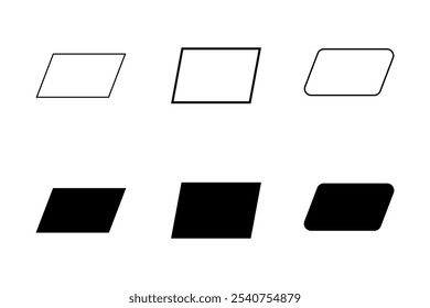 parallelogram shape illustration vector graphic. basic shape perfect for preschool learning for children and good for mathematics