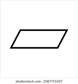 parallelogram shape illustration vector graphic. basic shape perfect for preschool learning for children and good for mathematics	
