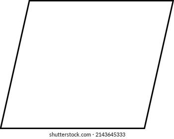 Parallelogram shape symbol vector icon outline stroke for creative graphic design ui element in a pictogram illustration