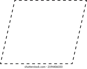 Parallelogram symbol dashed shape vector icon for creative graphic design ui element in a pictogram illustration