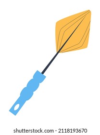 Paralon ruff on a long handle for washing bottles. Means for cleaning and washing hard-to-reach places in the house. Flat vector illustration.