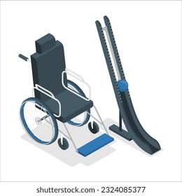 paralympic boccia icon. Team Brazil Boccia Paralympic Games 2016. Wheelchair. Transport chair in case of illness, injury, or disability, medical support equipment. Vector flat style cartoon