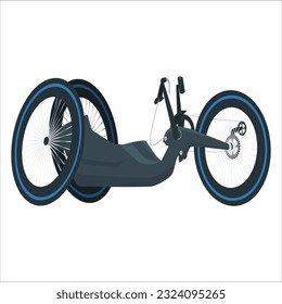 Paralympic Games or athletics world championships. wheelchair racing sport with three wheels used by disabled athletes during 2020 Tokyo Summer Paralympic Games exhibited at Tokyo Sports