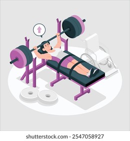 paralympic powerlifting concept design vector