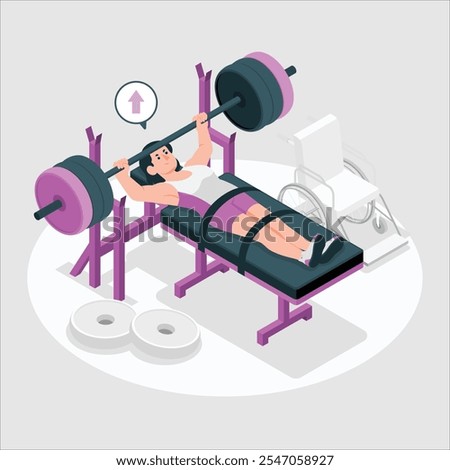 paralympic powerlifting concept design vector
