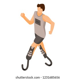 Paralympic run man icon. Isometric of paralympic run man vector icon for web design isolated on white background