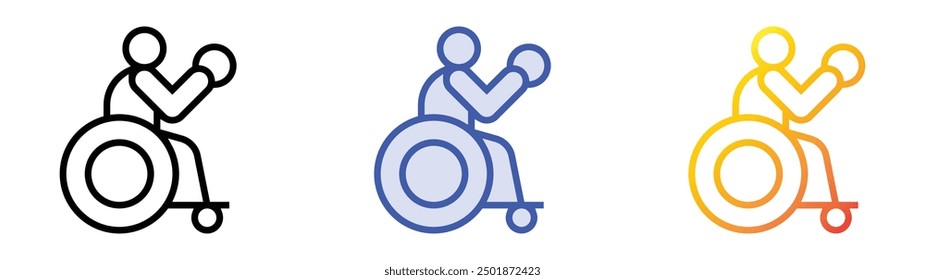 paralympics icon. Linear, Blue Fill and Gradient Style Design Isolated On White Background